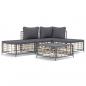 Preview: 5-tlg. Garten-Lounge-Set mit Kissen Anthrazit Poly Rattan