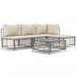 Preview: 5-tlg. Garten-Lounge-Set mit Kissen Anthrazit Poly Rattan