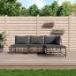 Preview: ARDEBO.de - 4-tlg. Garten-Lounge-Set mit Kissen Anthrazit Poly Rattan