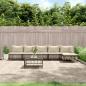 Preview: ARDEBO.de - 6-tlg. Garten-Lounge-Set mit Kissen Anthrazit Poly Rattan