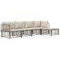 Preview: 5-tlg. Garten-Lounge-Set mit Kissen Anthrazit Poly Rattan