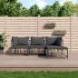 Preview: ARDEBO.de - 4-tlg. Garten-Lounge-Set mit Kissen Anthrazit Poly Rattan