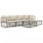 Preview: 6-tlg. Garten-Lounge-Set mit Kissen Anthrazit Poly Rattan