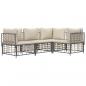 Preview: 4-tlg. Garten-Lounge-Set mit Kissen Anthrazit Poly Rattan