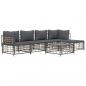 Preview: 6-tlg. Garten-Lounge-Set mit Kissen Anthrazit Poly Rattan