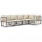 Preview: 5-tlg. Garten-Lounge-Set mit Kissen Anthrazit Poly Rattan