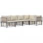 Preview: 5-tlg. Garten-Lounge-Set mit Kissen Anthrazit Poly Rattan