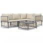 Preview: 5-tlg. Garten-Lounge-Set mit Kissen Anthrazit Poly Rattan