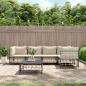 Preview: ARDEBO.de - 6-tlg. Garten-Lounge-Set mit Kissen Anthrazit Poly Rattan