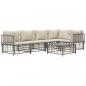 Preview: 6-tlg. Garten-Lounge-Set mit Kissen Anthrazit Poly Rattan