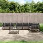 Preview: ARDEBO.de - 8-tlg. Garten-Lounge-Set mit Kissen Anthrazit Poly Rattan