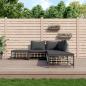 Preview: ARDEBO.de - 5-tlg. Garten-Lounge-Set mit Kissen Anthrazit Poly Rattan