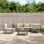 Preview: ARDEBO.de - 6-tlg. Garten-Lounge-Set mit Kissen Anthrazit Poly Rattan