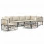 Preview: 7-tlg. Garten-Lounge-Set mit Kissen Anthrazit Poly Rattan