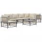 Preview: 7-tlg. Garten-Lounge-Set mit Kissen Anthrazit Poly Rattan