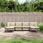 Preview: ARDEBO.de - 6-tlg. Garten-Lounge-Set mit Kissen Anthrazit Poly Rattan