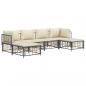 Preview: 6-tlg. Garten-Lounge-Set mit Kissen Anthrazit Poly Rattan