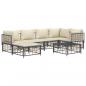 Preview: 7-tlg. Garten-Lounge-Set mit Kissen Anthrazit Poly Rattan