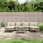 Preview: ARDEBO.de - 7-tlg. Garten-Lounge-Set mit Kissen Anthrazit Poly Rattan