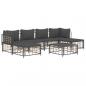 Preview: 7-tlg. Garten-Lounge-Set mit Kissen Anthrazit Poly Rattan