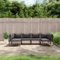 Preview: ARDEBO.de - 6-tlg. Garten-Lounge-Set mit Kissen Anthrazit Poly Rattan