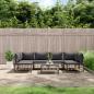 Preview: ARDEBO.de - 7-tlg. Garten-Lounge-Set mit Kissen Anthrazit Poly Rattan