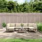 Preview: ARDEBO.de - 7-tlg. Garten-Lounge-Set mit Kissen Anthrazit Poly Rattan