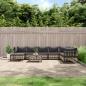 Preview: ARDEBO.de - 9-tlg. Garten-Lounge-Set mit Kissen Anthrazit Poly Rattan