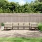 Preview: ARDEBO.de - 7-tlg. Garten-Lounge-Set mit Kissen Anthrazit Poly Rattan