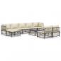 Preview: 10-tlg. Garten-Lounge-Set mit Kissen Anthrazit Poly Rattan