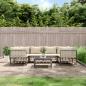 Preview: ARDEBO.de - 7-tlg. Garten-Lounge-Set mit Kissen Anthrazit Poly Rattan