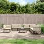 Preview: ARDEBO.de - 9-tlg. Garten-Lounge-Set mit Kissen Anthrazit Poly Rattan