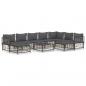 Preview: 10-tlg. Garten-Lounge-Set mit Kissen Anthrazit Poly Rattan