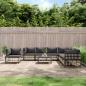 Preview: ARDEBO.de - 9-tlg. Garten-Lounge-Set mit Kissen Anthrazit Poly Rattan