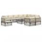 Preview: 11-tlg. Garten-Lounge-Set mit Kissen Anthrazit Poly Rattan