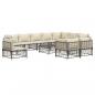 Preview: 11-tlg. Garten-Lounge-Set mit Kissen Anthrazit Poly Rattan