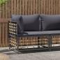 Preview: ARDEBO.de - Garten-Ecksofa mit Dunkelgrauen Kissen Poly Rattan