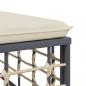 Preview: Gartenhocker mit Beige Kissen Poly Rattan