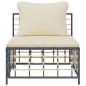 Preview: Garten-Mittelsofa mit Beige Kissen Poly Rattan