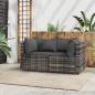 Preview: ARDEBO.de - Garten-Ecksofas mit Kissen 2 Stk. Grau Poly Rattan