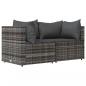 Preview: Garten-Ecksofas mit Kissen 2 Stk. Grau Poly Rattan