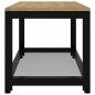 Preview: Couchtisch Hellbraun und Schwarz 90x45x45 cm MDF und Eisen