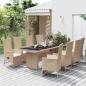 Preview: ARDEBO.de - 9-tlg. Garten-Essgruppe mit Kissen Beige Poly Rattan