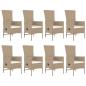 Preview: 9-tlg. Garten-Essgruppe mit Kissen Beige Poly Rattan