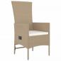 Preview: 9-tlg. Garten-Essgruppe mit Kissen Beige Poly Rattan