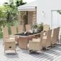 Preview: ARDEBO.de - 11-tlg. Garten-Essgruppe mit Kissen Beige Poly Rattan