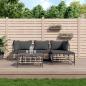 Preview: ARDEBO.de - 4-tlg. Garten-Lounge-Set mit Kissen Anthrazit Poly Rattan