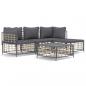 Preview: 4-tlg. Garten-Lounge-Set mit Kissen Anthrazit Poly Rattan