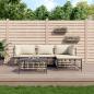 Preview: ARDEBO.de - 4-tlg. Garten-Lounge-Set mit Kissen Anthrazit Poly Rattan