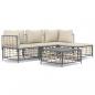 Preview: 4-tlg. Garten-Lounge-Set mit Kissen Anthrazit Poly Rattan